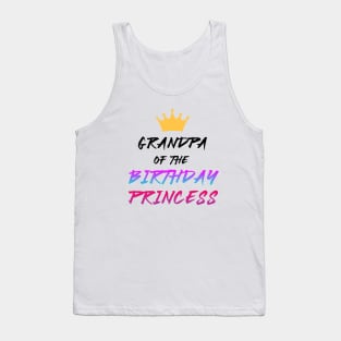 grandpa of the birthday princess black and pink Tank Top